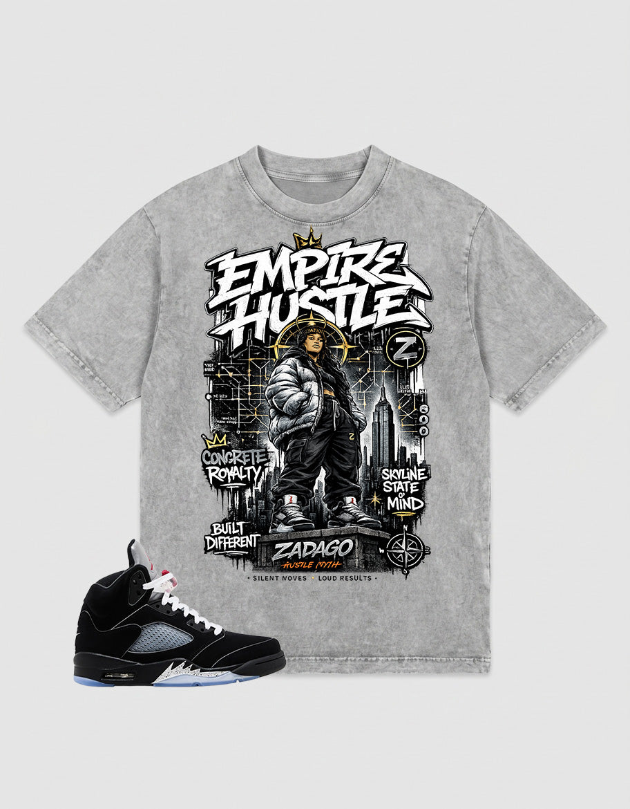 Washed T-shirt to Match Metallic Reimagined 5s - Empire Hustle Graphic