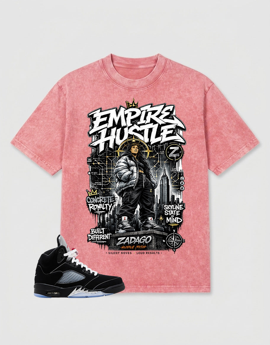 Washed T-shirt to Match Metallic Reimagined 5s - Empire Hustle Graphic