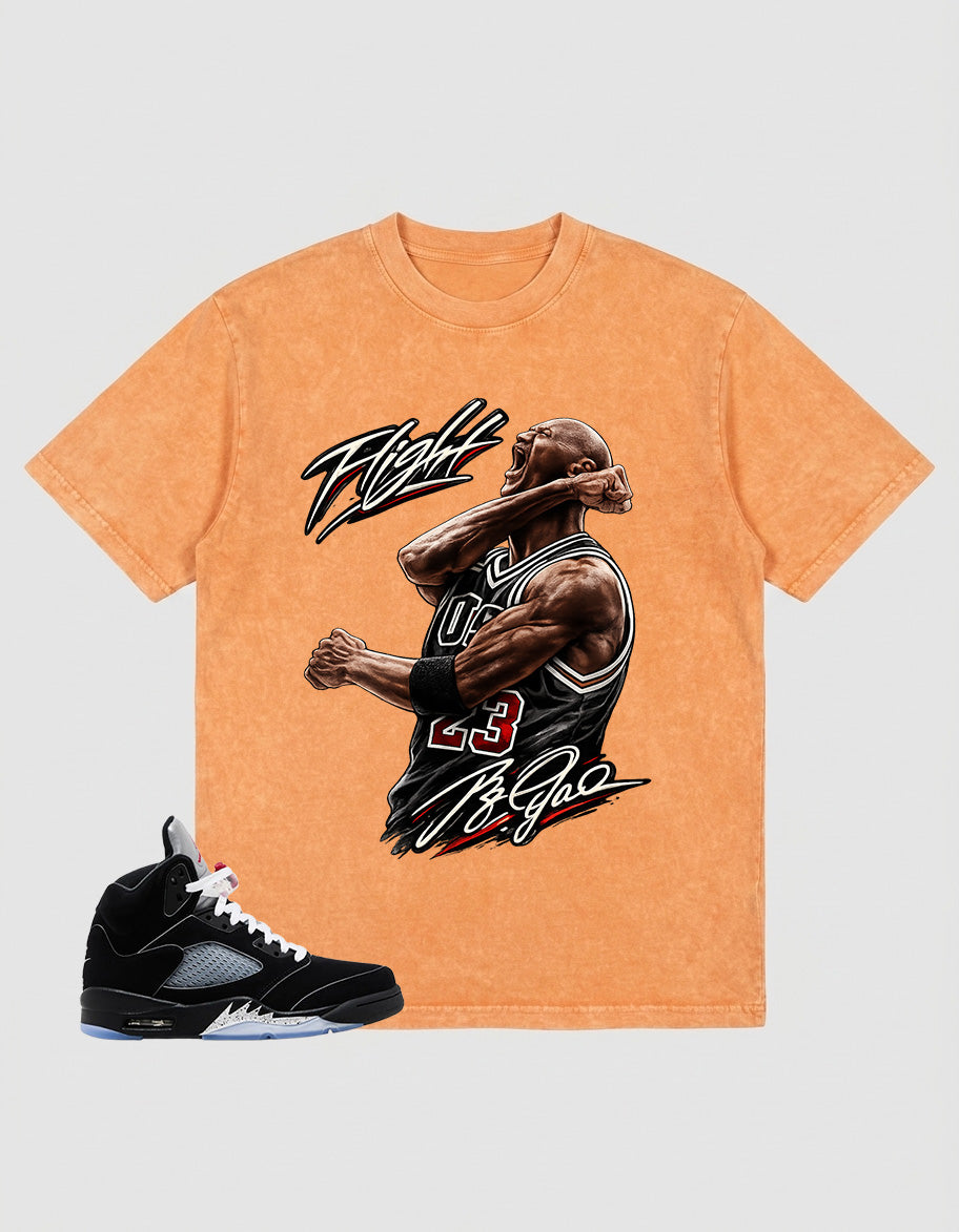 Washed T-shirt to Match Metallic Reimagined 5s - Flight Legend Graphic