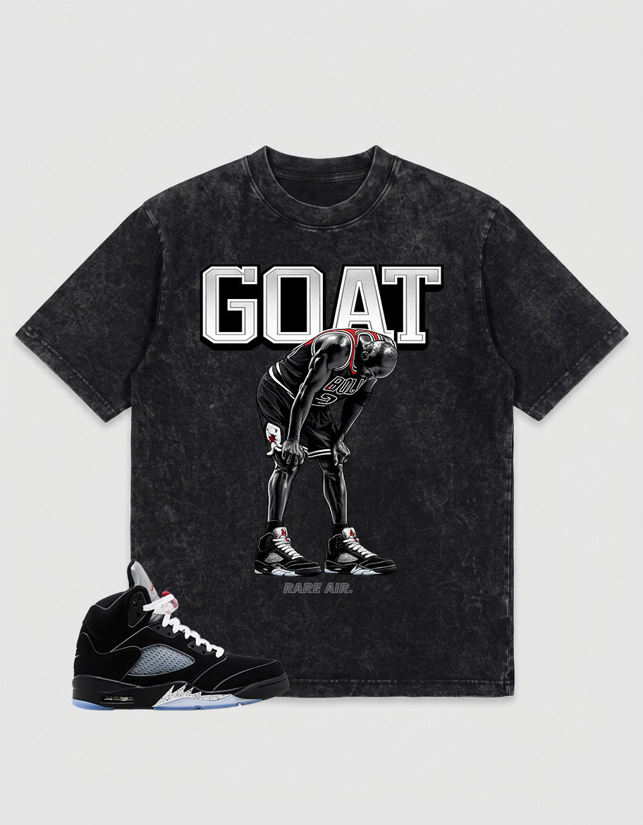 Washed T-shirt to Match Metallic Reimagined 5s - Goat Rare Air Graphic