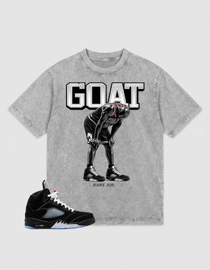 Washed T-shirt to Match Metallic Reimagined 5s - Goat Rare Air Graphic