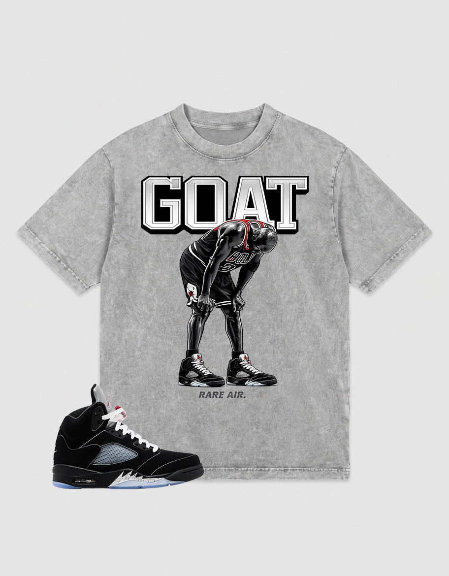 Washed T-shirt to Match Metallic Reimagined 5s - Goat Rare Air Graphic
