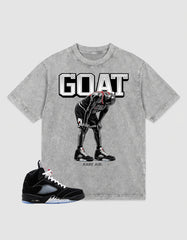 Washed T-shirt to Match Metallic Reimagined 5s - Goat Rare Air Graphic