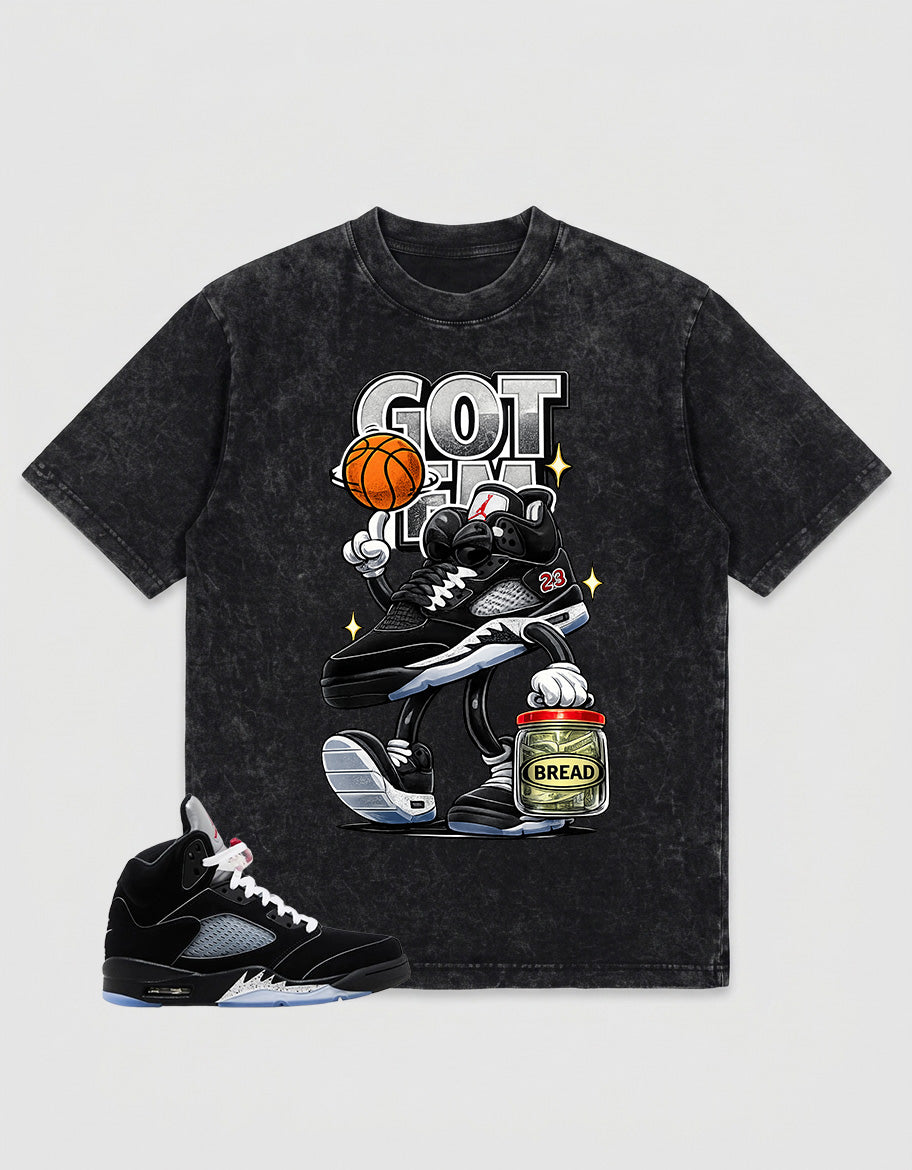 Washed T-shirt to Match Metallic Reimagined 5s - Got Em Bread Graphic