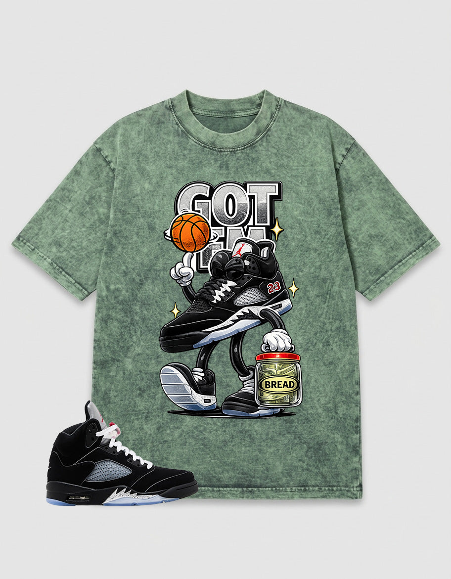 Washed T-shirt to Match Metallic Reimagined 5s - Got Em Bread Graphic