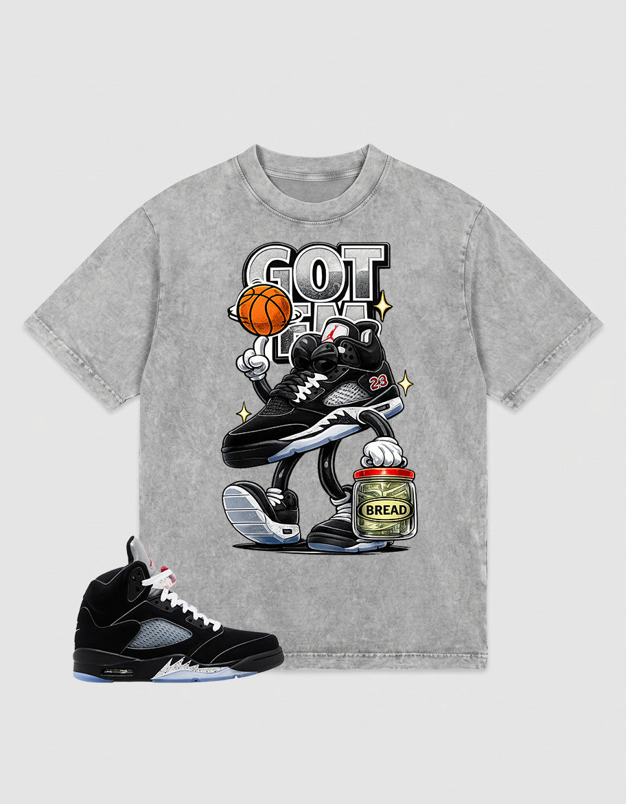 Washed T-shirt to Match Metallic Reimagined 5s - Got Em Bread Graphic