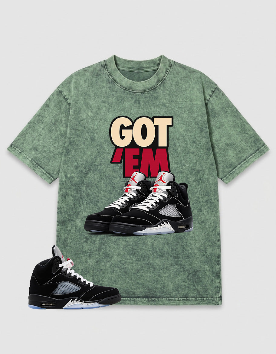 Washed T-shirt to Match Metallic Reimagined 5s - Got 'Em Sneaker Graphic