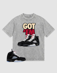 Washed T-shirt to Match Metallic Reimagined 5s - Got 'Em Sneaker Graphic