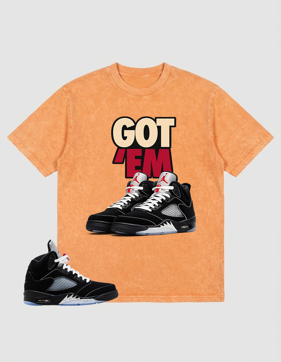 Washed T-shirt to Match Metallic Reimagined 5s - Got 'Em Sneaker Graphic