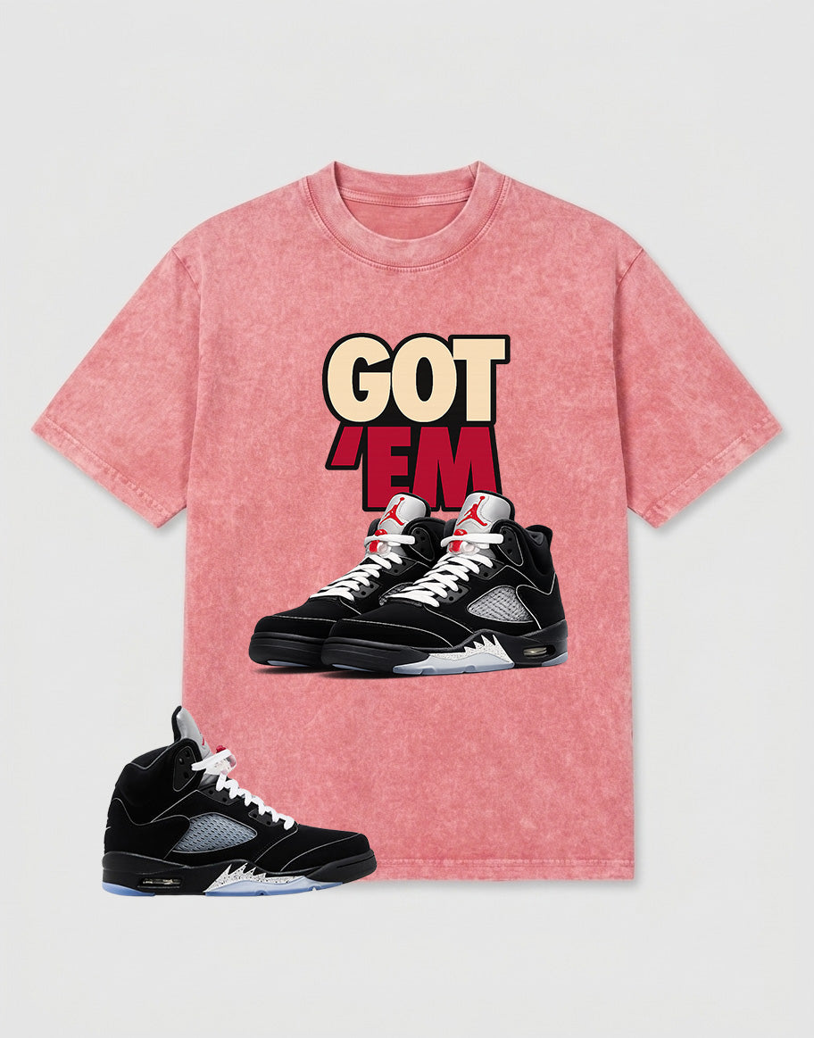 Washed T-shirt to Match Metallic Reimagined 5s - Got 'Em Sneaker Graphic