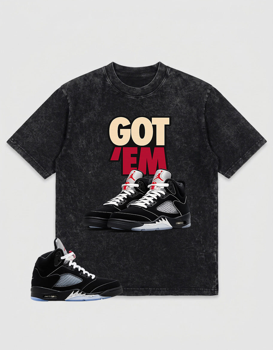Washed T-shirt to Match Metallic Reimagined 5s - Got 'Em Sneaker Graphic