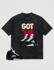 Washed T-shirt to Match Metallic Reimagined 5s - Got 'Em Sneaker Graphic