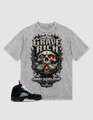 Washed T-shirt to Match Metallic Reimagined 5s - Grave Rich Graphic