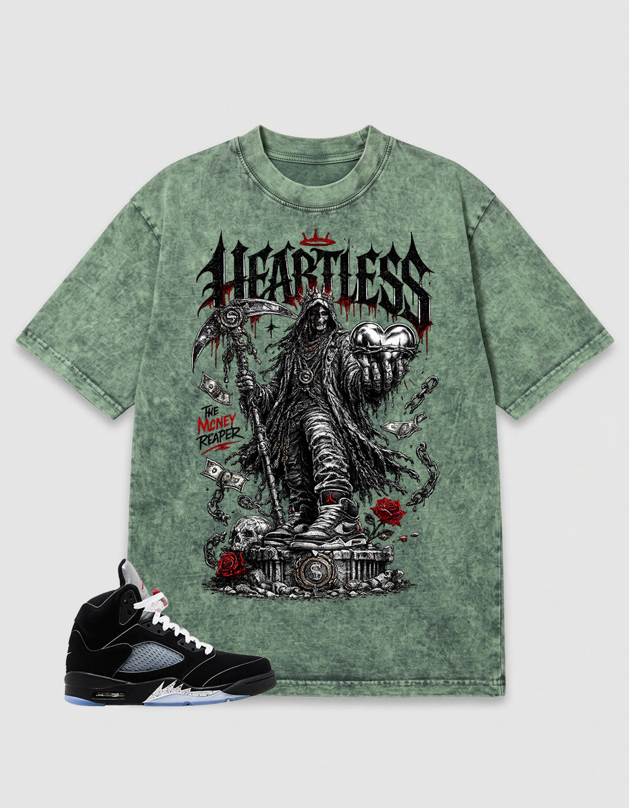 Washed T-shirt to Match Metallic Reimagined 5s - Heartless Graphic