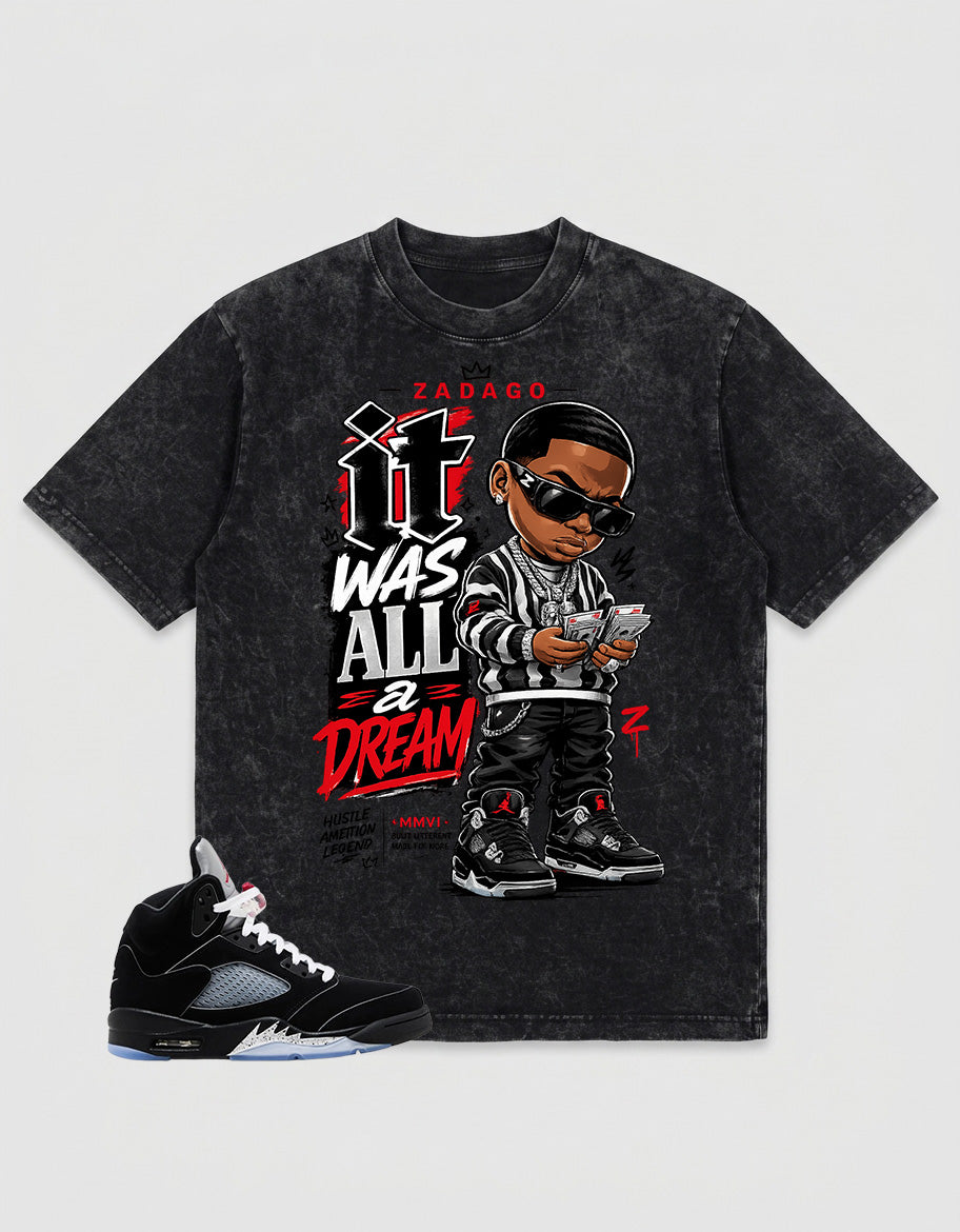 Washed T-shirt to Match Metallic Reimagined 5s - It Was All a Dream Graphic