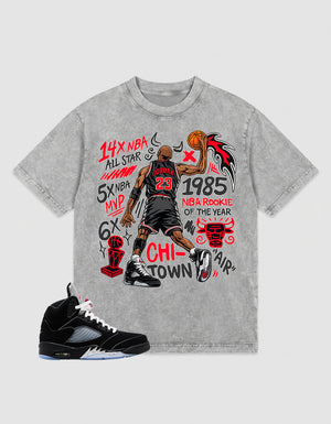 Washed T-shirt to Match Metallic Reimagined 5s - Jordan 23 All Star Graphic