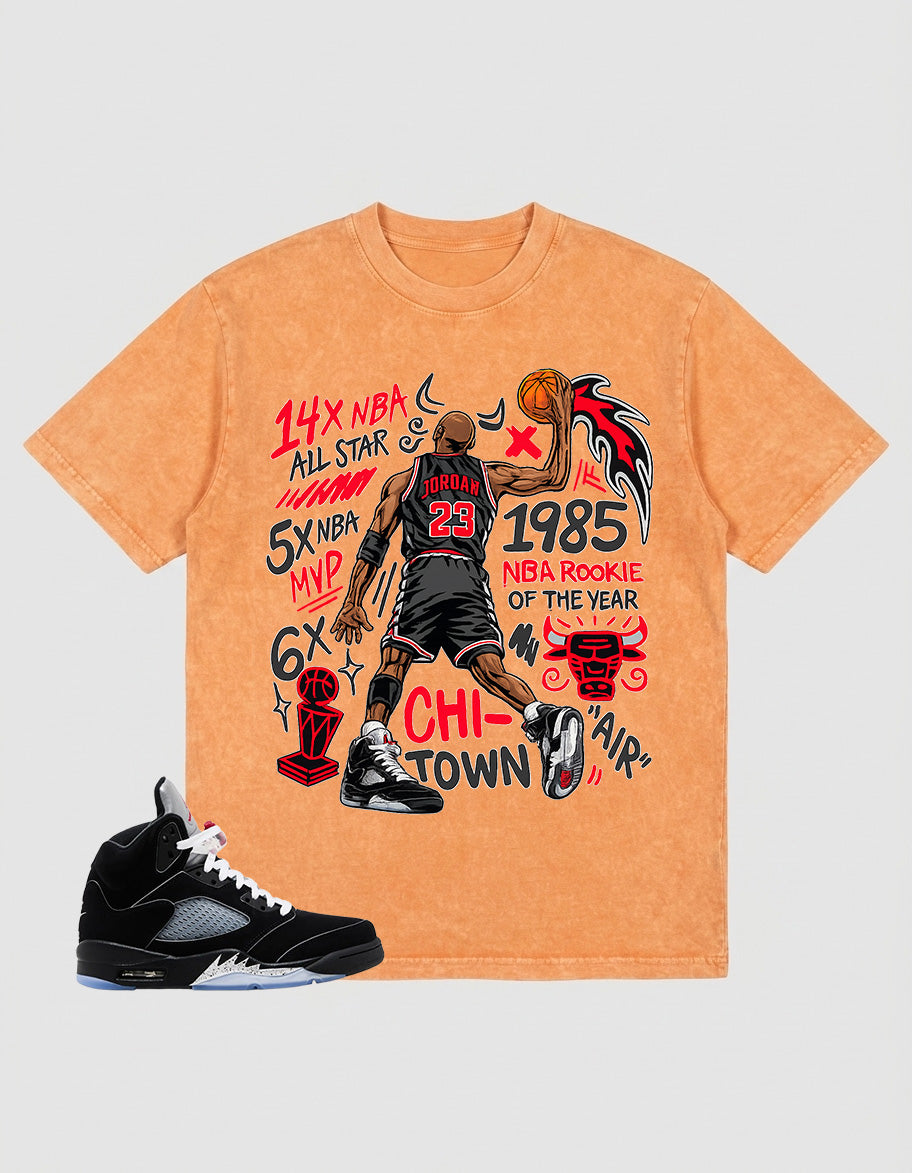 Washed T-shirt to Match Metallic Reimagined 5s - Jordan 23 All Star Graphic