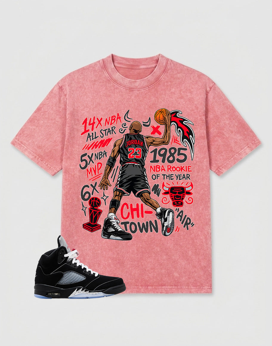 Washed T-shirt to Match Metallic Reimagined 5s - Jordan 23 All Star Graphic