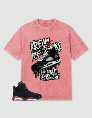 Washed T-shirt to Match Metallic Reimagined 5s - Kream Kicks Graphic