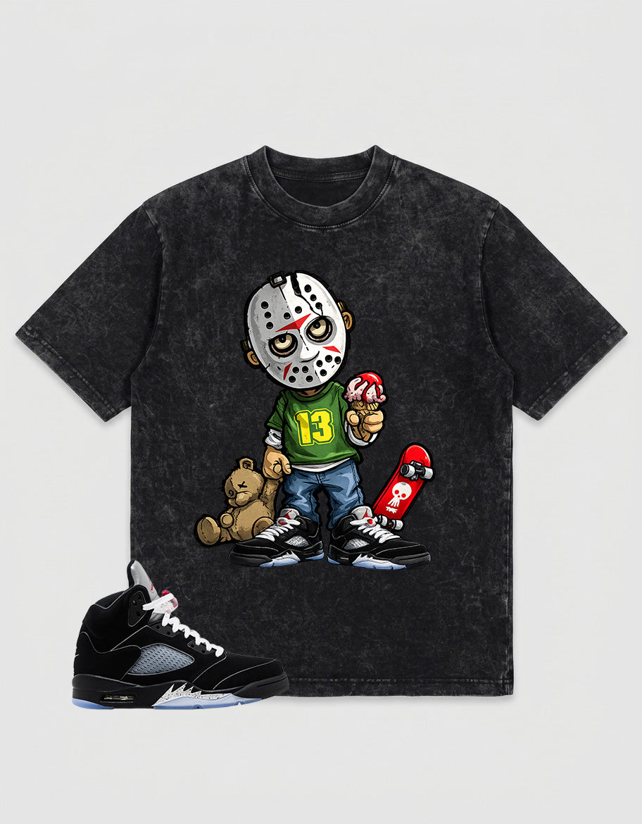 Washed T-shirt to Match Metallic Reimagined 5s - Little Jason Graphic