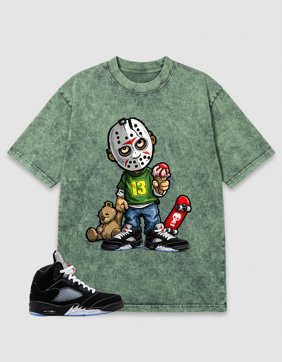 Washed T-shirt to Match Metallic Reimagined 5s - Little Jason Graphic