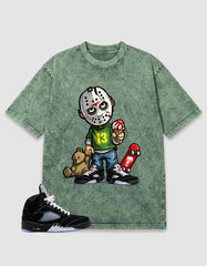 Washed T-shirt to Match Metallic Reimagined 5s - Little Jason Graphic