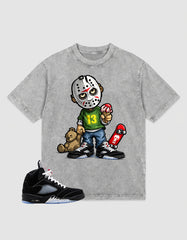 Washed T-shirt to Match Metallic Reimagined 5s - Little Jason Graphic