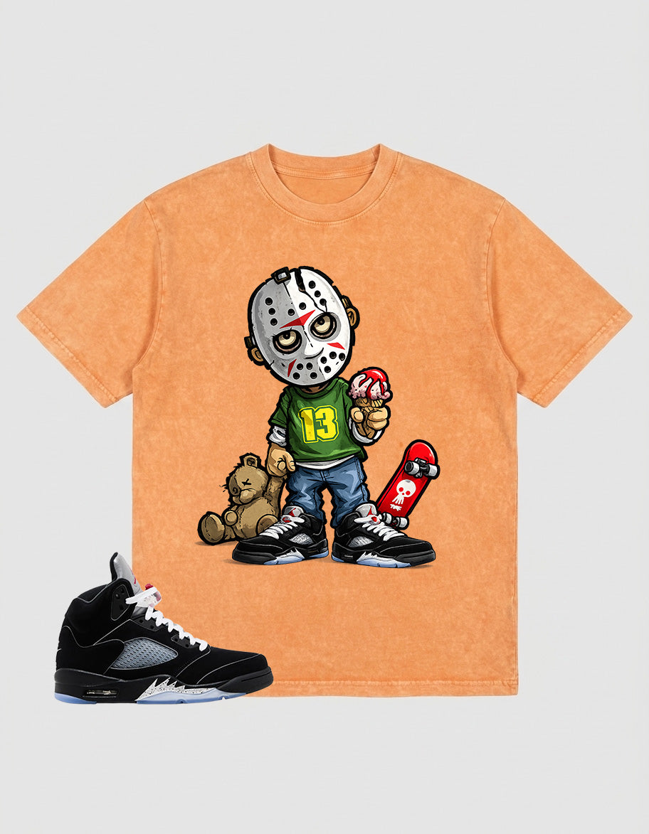 Washed T-shirt to Match Metallic Reimagined 5s - Little Jason Graphic