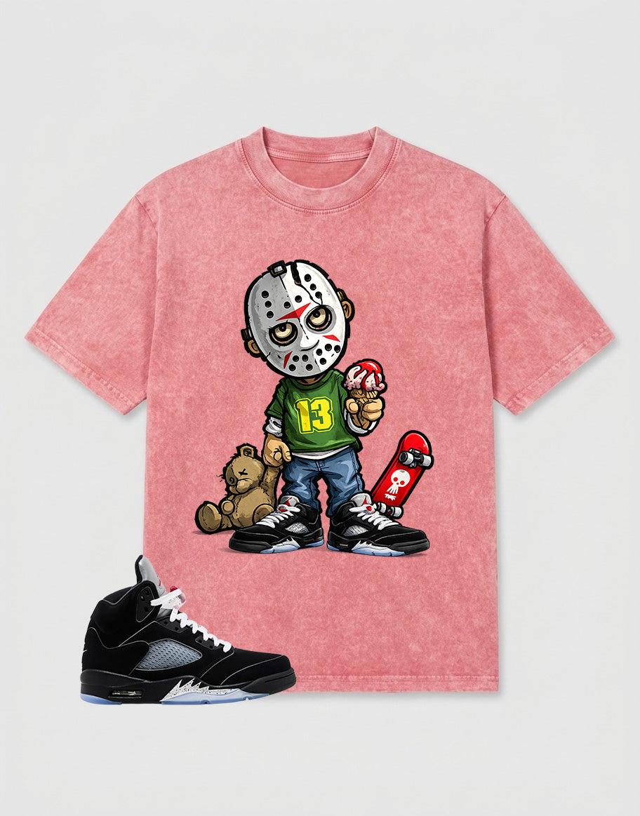 Washed T-shirt to Match Metallic Reimagined 5s - Little Jason Graphic