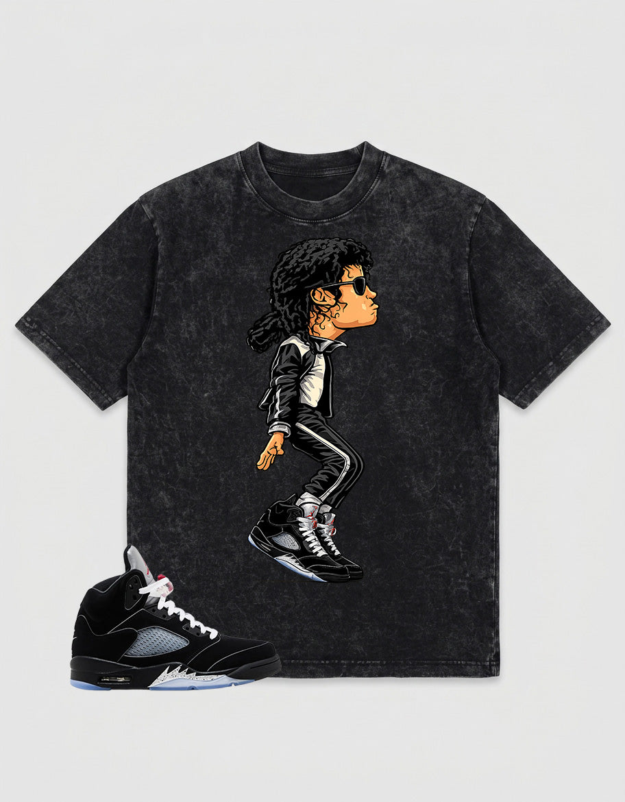 Washed T-shirt to Match Metallic Reimagined 5s - M. Jackson Tiptoe Graphic