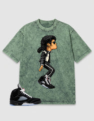 Washed T-shirt to Match Metallic Reimagined 5s - M. Jackson Tiptoe Graphic