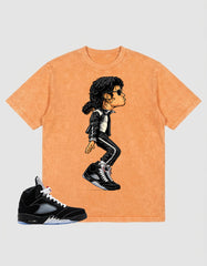 Washed T-shirt to Match Metallic Reimagined 5s - M. Jackson Tiptoe Graphic