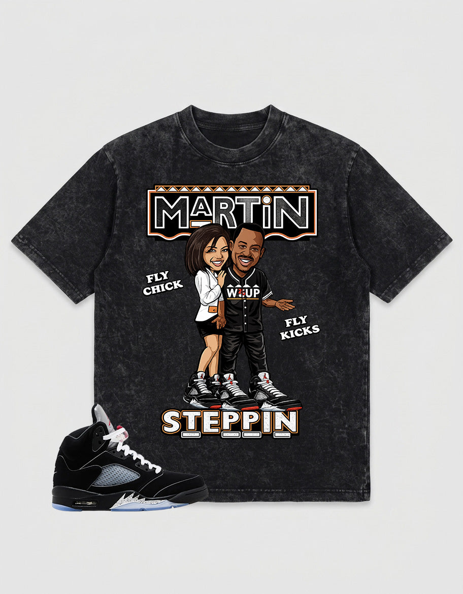 Washed T-shirt to Match Metallic Reimagined 5s - Martin Steppin Graphic