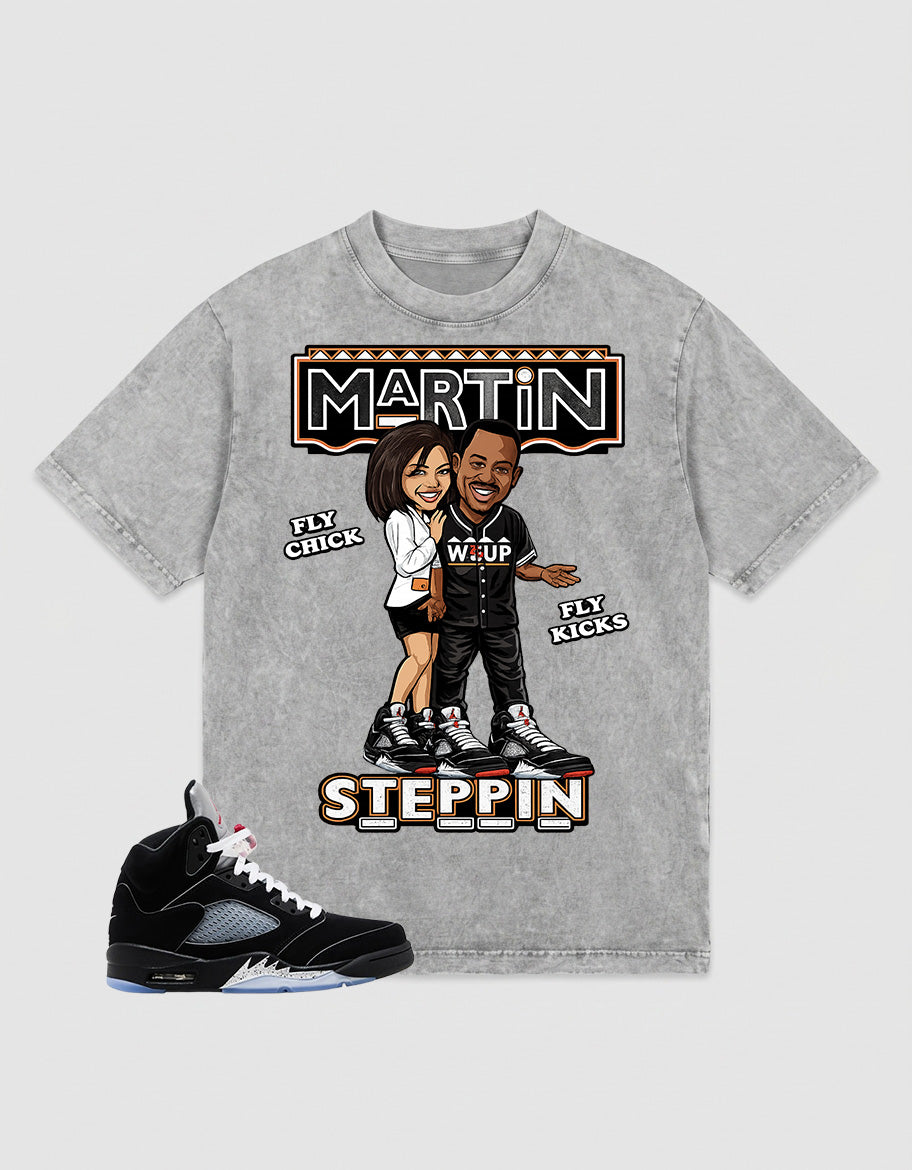 Washed T-shirt to Match Metallic Reimagined 5s - Martin Steppin Graphic