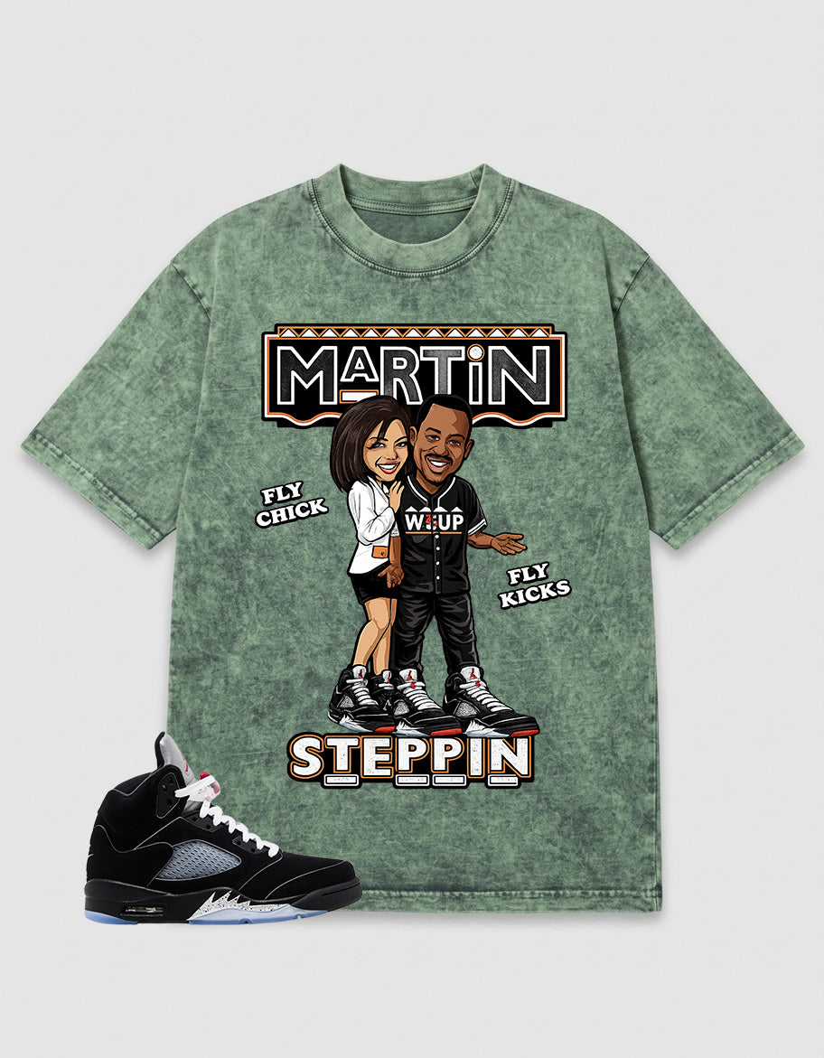 Washed T-shirt to Match Metallic Reimagined 5s - Martin Steppin Graphic