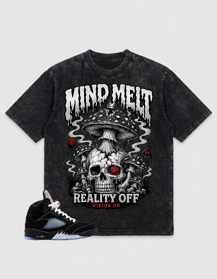 Washed T-shirt to Match Metallic Reimagined 5s - Mind Melt Graphic
