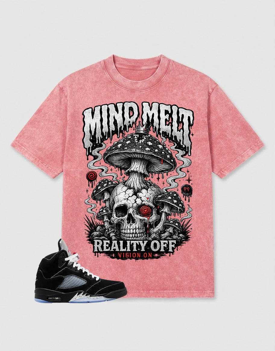 Washed T-shirt to Match Metallic Reimagined 5s - Mind Melt Graphic