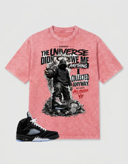 Washed T-shirt to Match Metallic Reimagined 5s - No Luck All Hustle Graphic