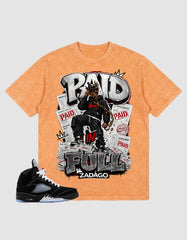 Washed T-shirt to Match Metallic Reimagined 5s - Paid In Full Graphic