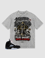 Washed T-shirt to Match Metallic Reimagined 5s - Play Smart Win Loud Graphic