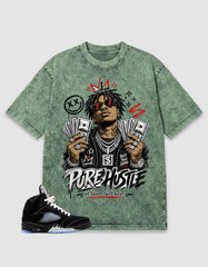 Washed T-shirt to Match Metallic Reimagined 5s - Pure Hustle Graphic