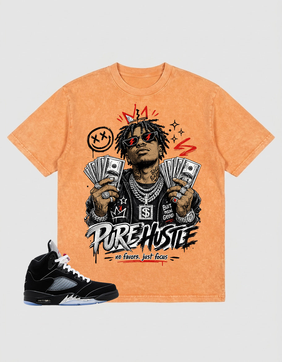 Washed T-shirt to Match Metallic Reimagined 5s - Pure Hustle Graphic