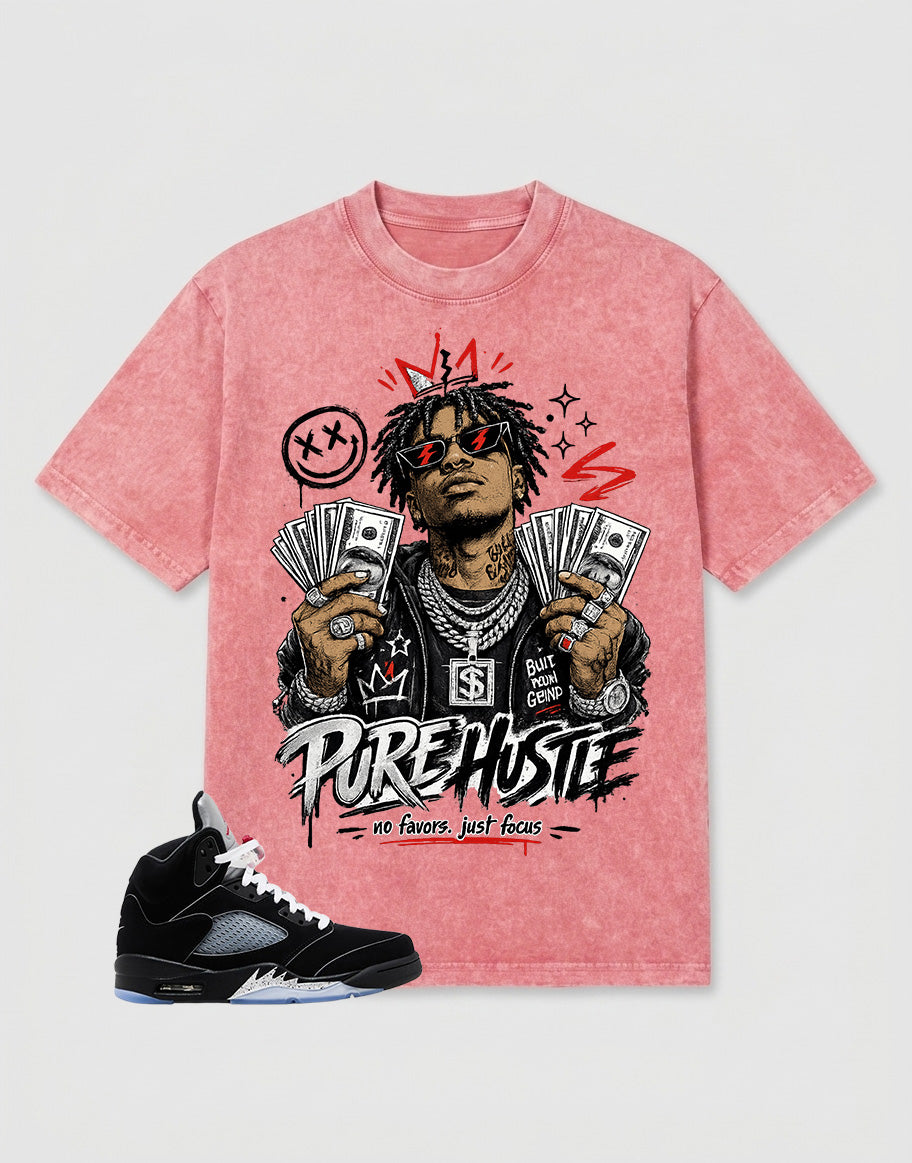 Washed T-shirt to Match Metallic Reimagined 5s - Pure Hustle Graphic