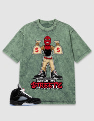 Washed T-shirt to Match Metallic Reimagined 5s - Runnin' The Street Graphic