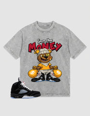 Washed T-shirt to Match Metallic Reimagined 5s - Save That Money Graphic