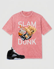 Black Cat 4s Washed T-shirt - Slam Dunk Graphic