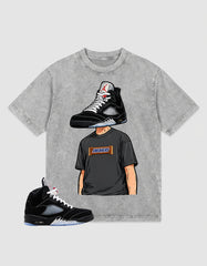 Washed T-shirt to Match Metallic Reimagined 5s - Sneakerhead Graphic