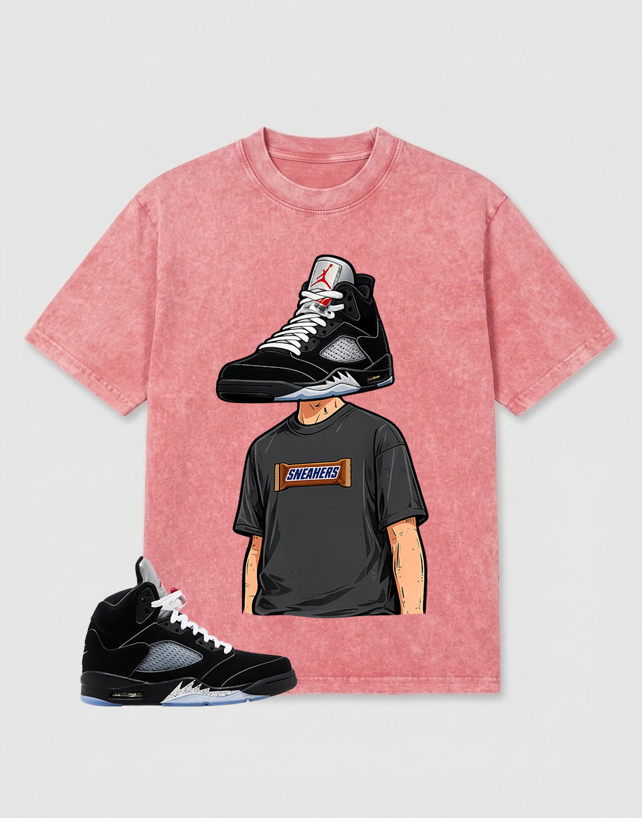Washed T-shirt to Match Metallic Reimagined 5s - Sneakerhead Graphic