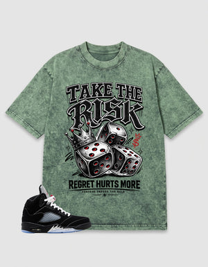 Washed T-shirt to Match Metallic Reimagined 5s - Take The Risk Graphic