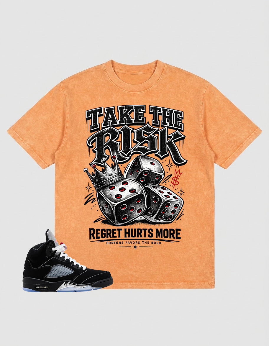 Washed T-shirt to Match Metallic Reimagined 5s - Take The Risk Graphic
